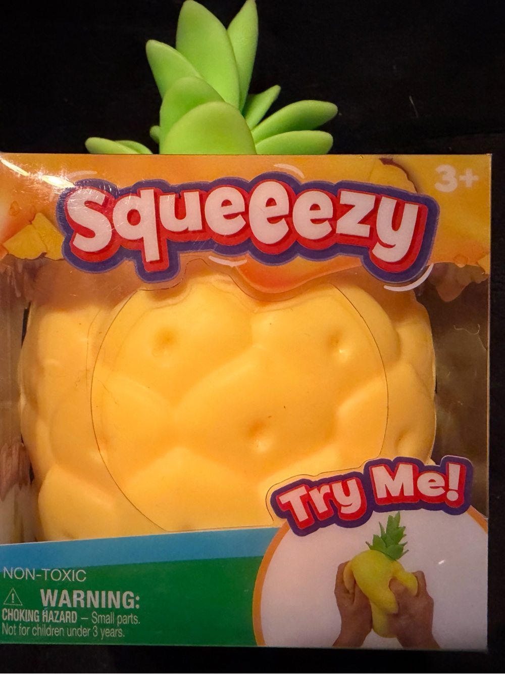Squeezy Pineapple Squishy Toy - Yellow